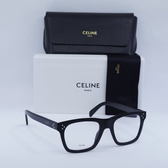 Final Price! Celine CL50119I 001 Shiny Black Eyeglasses 52mm - Picture 1 of 11